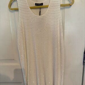 Sleeveless White Sequin Top by Picadilly
